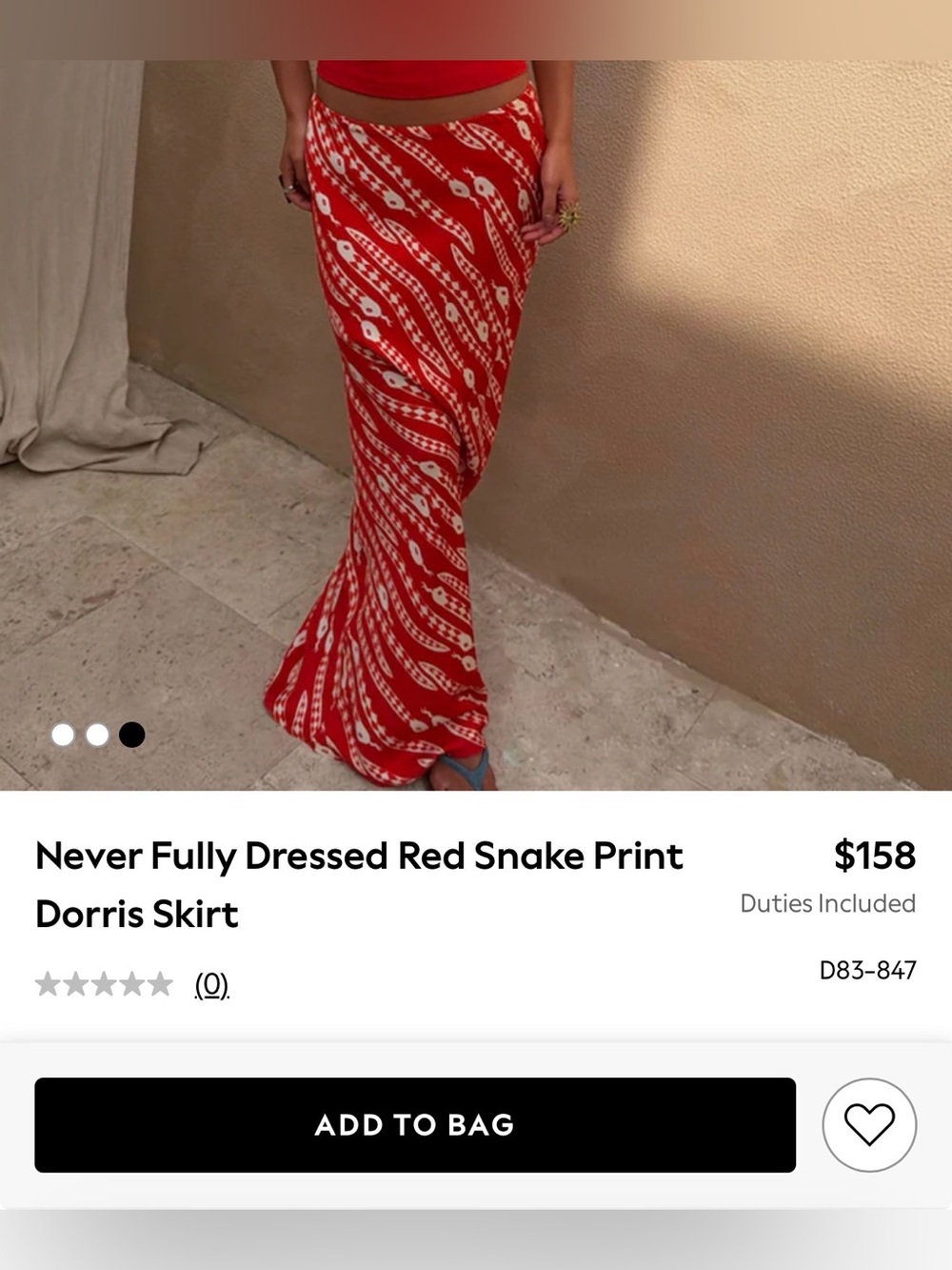 Never Fully Dressed maxi snake skirt